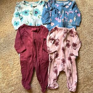 Carter’s girls sleepers, set of 4, size 3 months